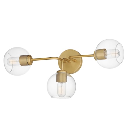 Maxim Lighting Knox 3-Light Bath Vanity Light, Natural Aged Brass 21633CLNAB